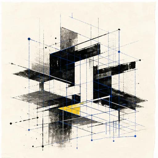 Arquitetura modular abstrata em papel e tinta